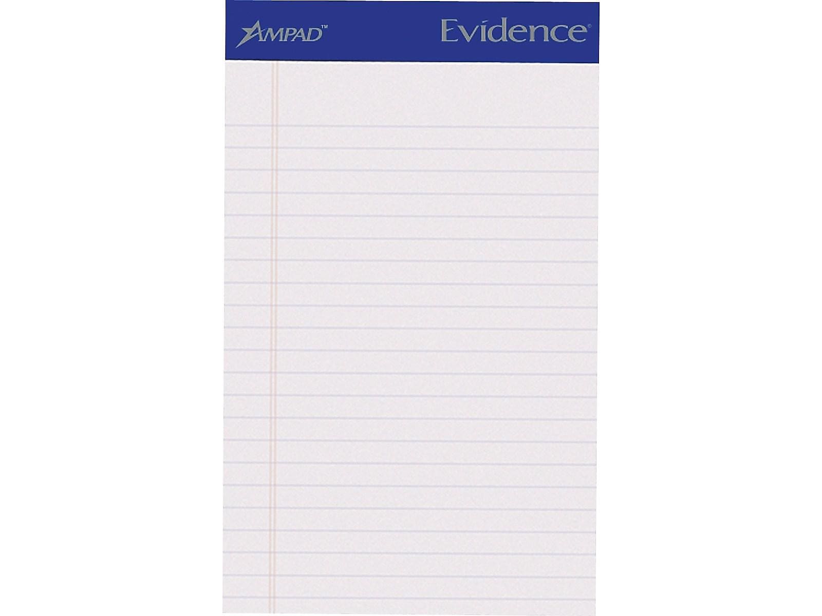 Ampad Notepads, 5" x 8", College, White, 50 Sheets/Pad, 12 Pads/Pack (TOP20-304)