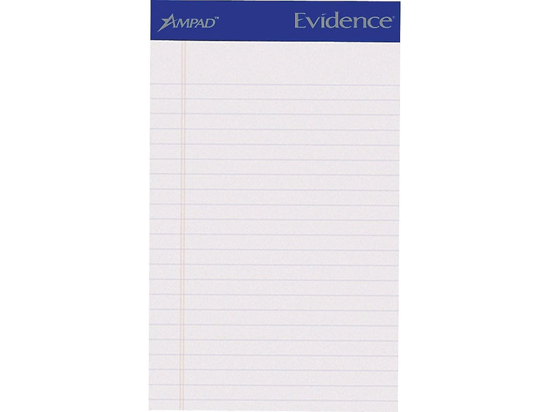 Ampad Notepads, 5" x 8", College, White, 50 Sheets/Pad, 12 Pads/Pack (TOP20-304)