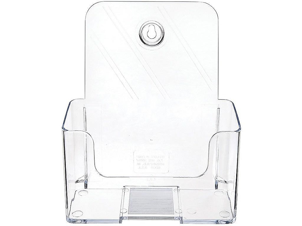 Deflecto Docuholder Brochure Holder, 7.75" x 6.5", Vertical, Wall Mounted, Clear Plastic (DEF74901)