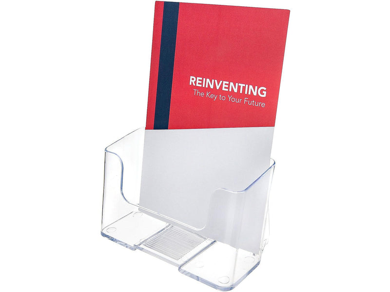 Deflecto Docuholder Brochure Holder, 7.75" x 6.5", Vertical, Wall Mounted, Clear Plastic (DEF74901)