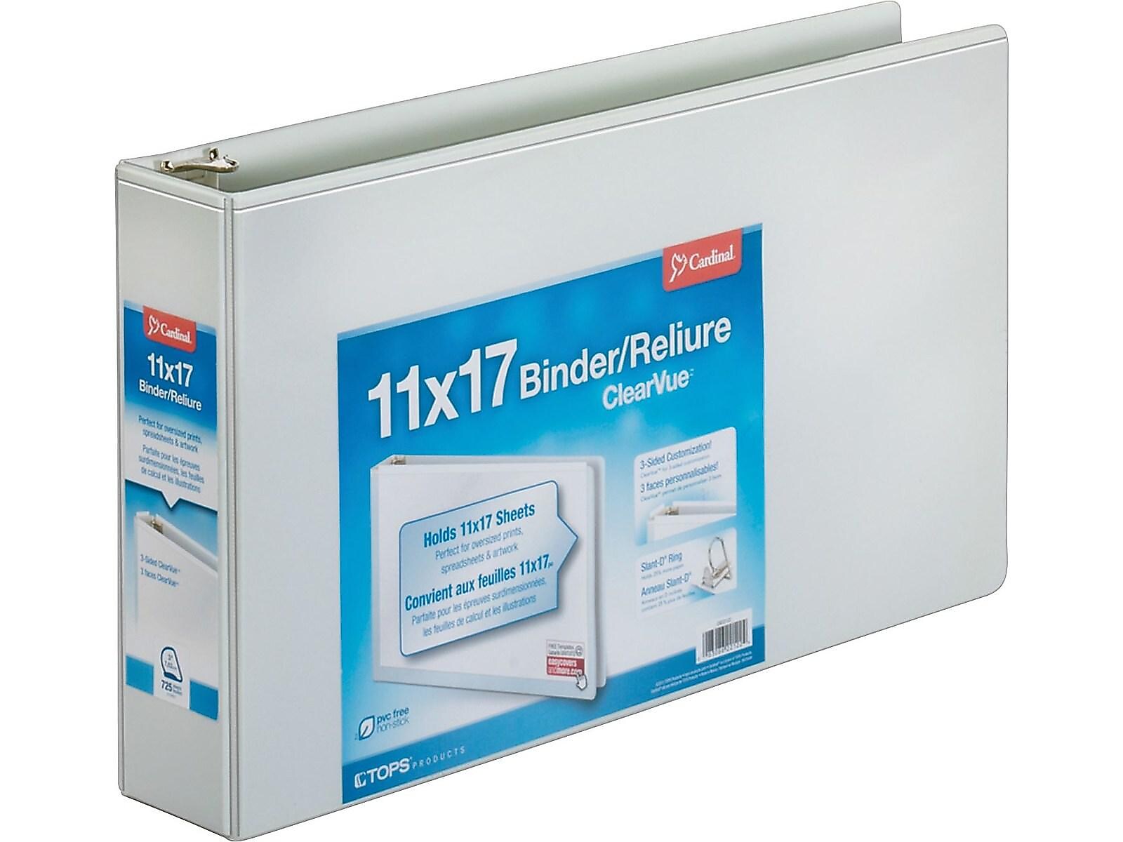 Cardinal 3" 3-Ring View Binders, D-Ring, White (22142V4)