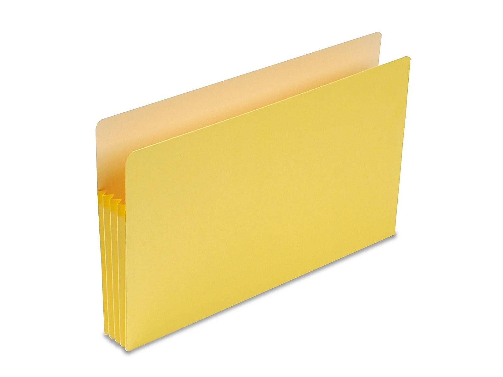 Smead Paper Stock File Pockets, 3.5" Expansion, Legal Size, Yellow (74233)