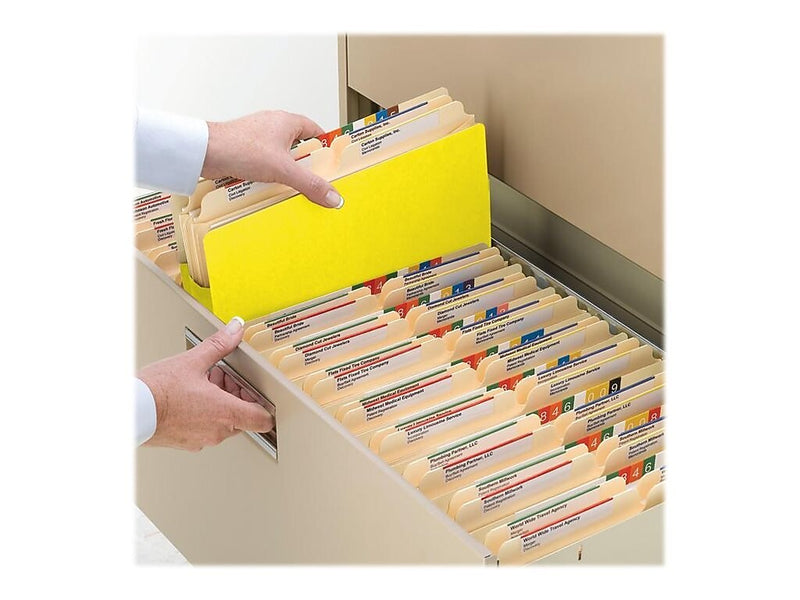 Smead Paper Stock File Pockets, 3.5" Expansion, Legal Size, Yellow (74233)