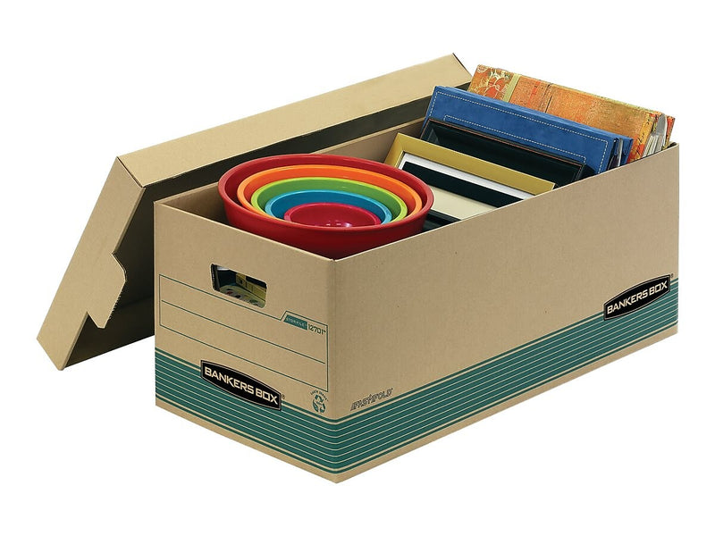Bankers Box Stor/File Medium-Duty File Storage Boxes, Lift-Off Lid, Letter Size, Brown, 12/Carton (1270101)