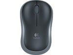 Logitech M185 Wireless Ambidextrous Optical USB Mouse, Swift Grey (910-002225)