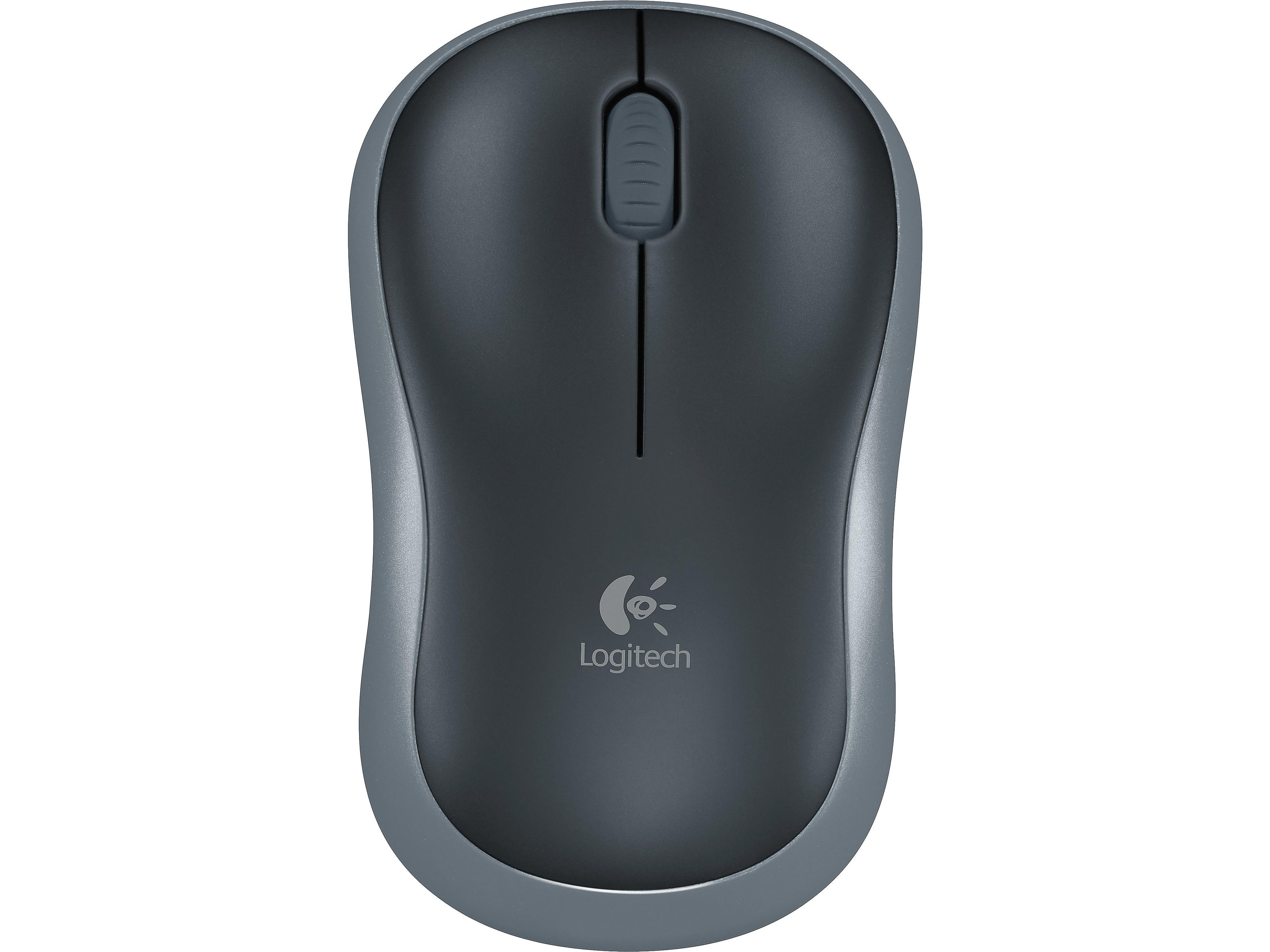 Logitech M185 Wireless Ambidextrous Optical USB Mouse, Swift Grey (910-002225)