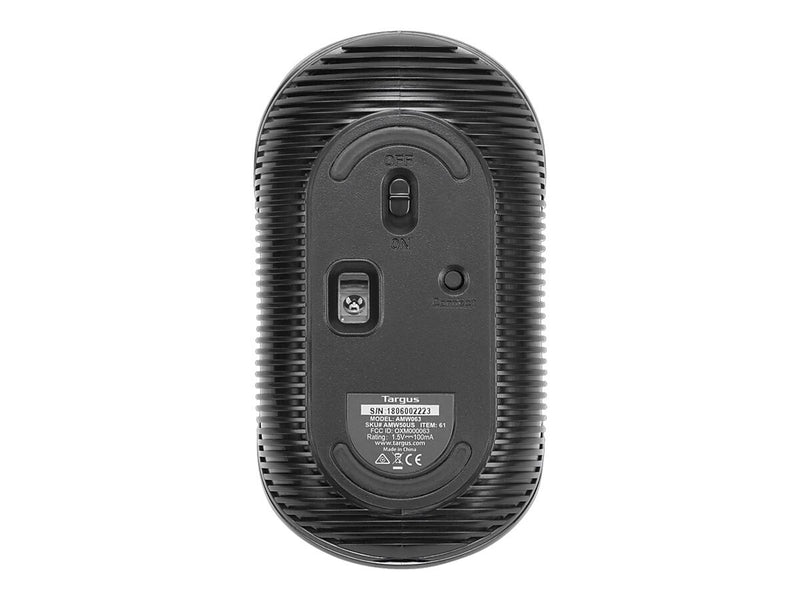 Targus Wireless Ergonomic Ambidextrous Optical USB Mouse, Gray/Black (AMW50US)