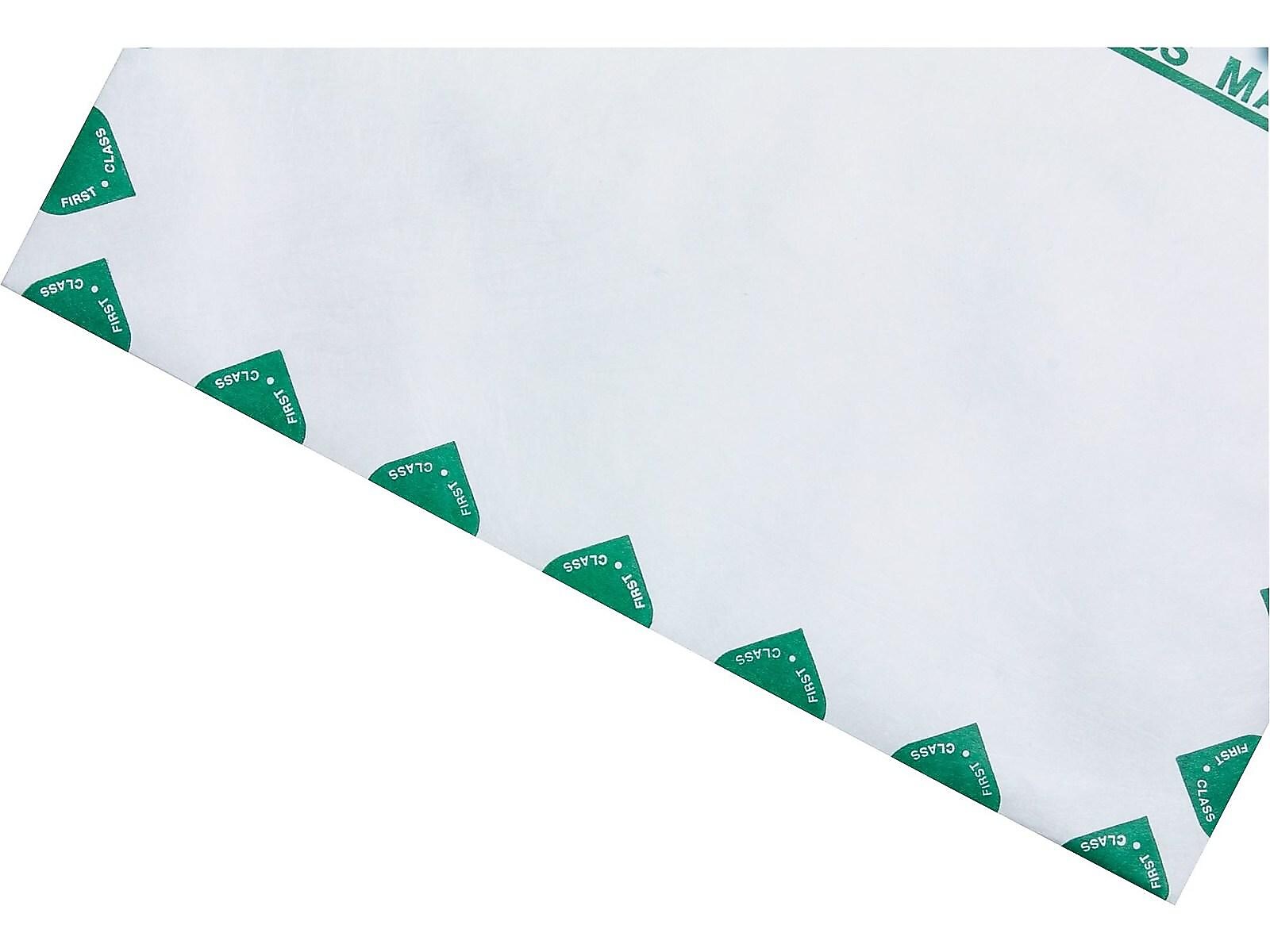 Staples Tyvek EasyClose Catalog Envelopes, 9"L x 12"H, White with Green Diamond Border, 100/Box (ST19856)