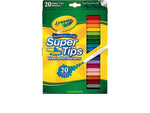 Crayola Super Tips Washable Markers, Fine, Assorted, 20/Pack (58-8106)