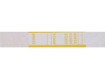 Pap-R Products Currency Straps, White with Yellow Print 1000/Pack (401000)