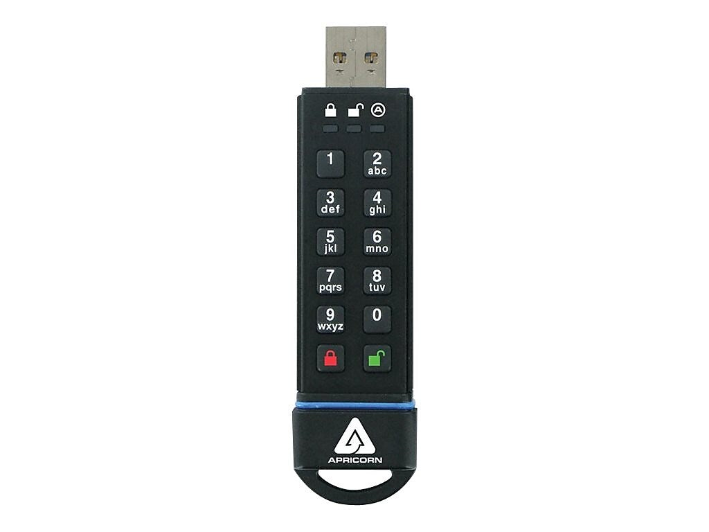 Apricorn Aegis Secure Key 16GB USB 3.0 Type A Flash Drive, Black (ASK3-16GB)