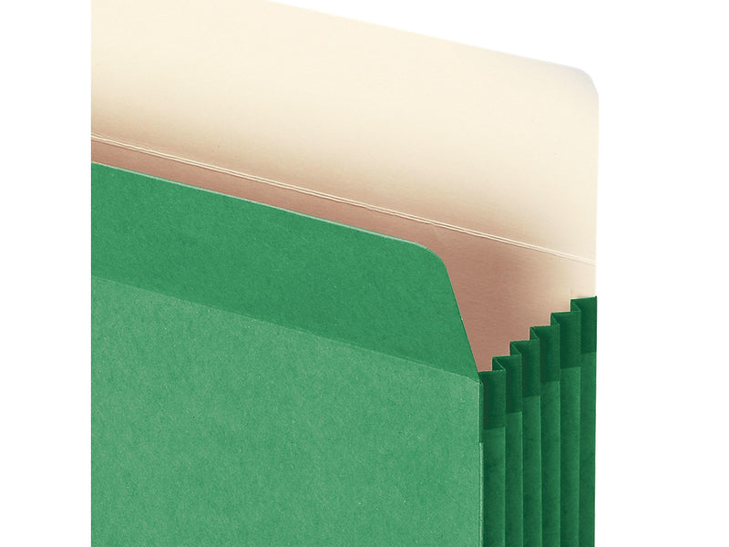 Smead Paper Stock File Pocket, 5.25" Expansion, Letter Size, Green (73236)