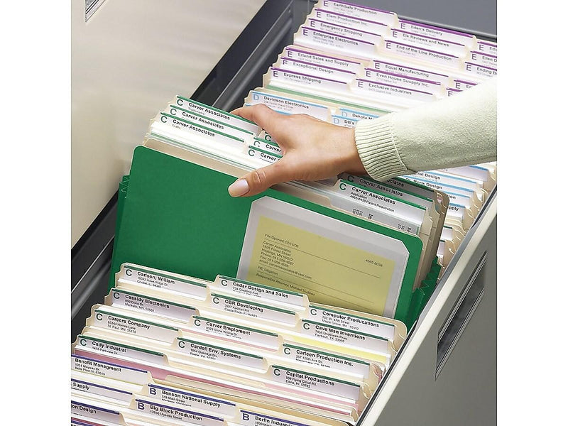 Smead Paper Stock File Pocket, 5.25" Expansion, Letter Size, Green (73236)