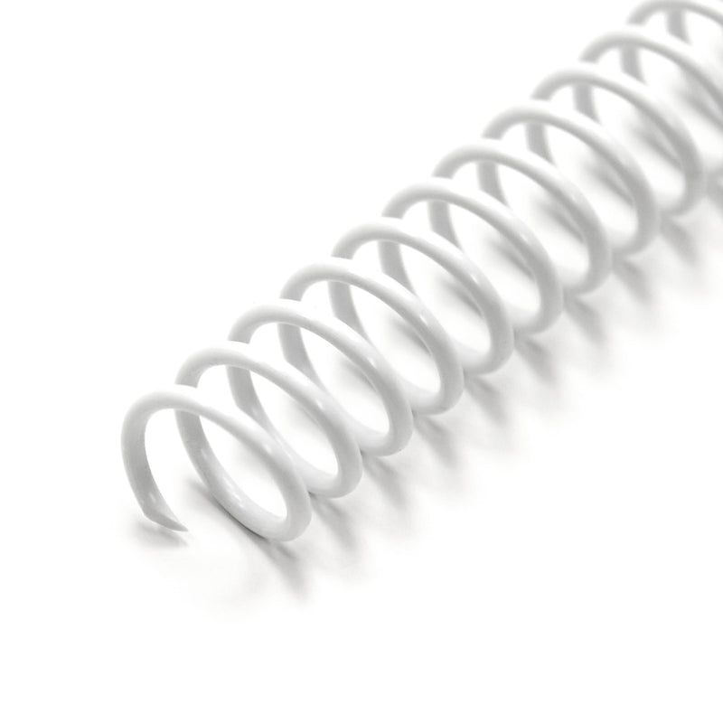 Spiral Binding Wire-O 1/2" Plastic Coil Binding Spine, White, 100/Pack (334112WHIT)