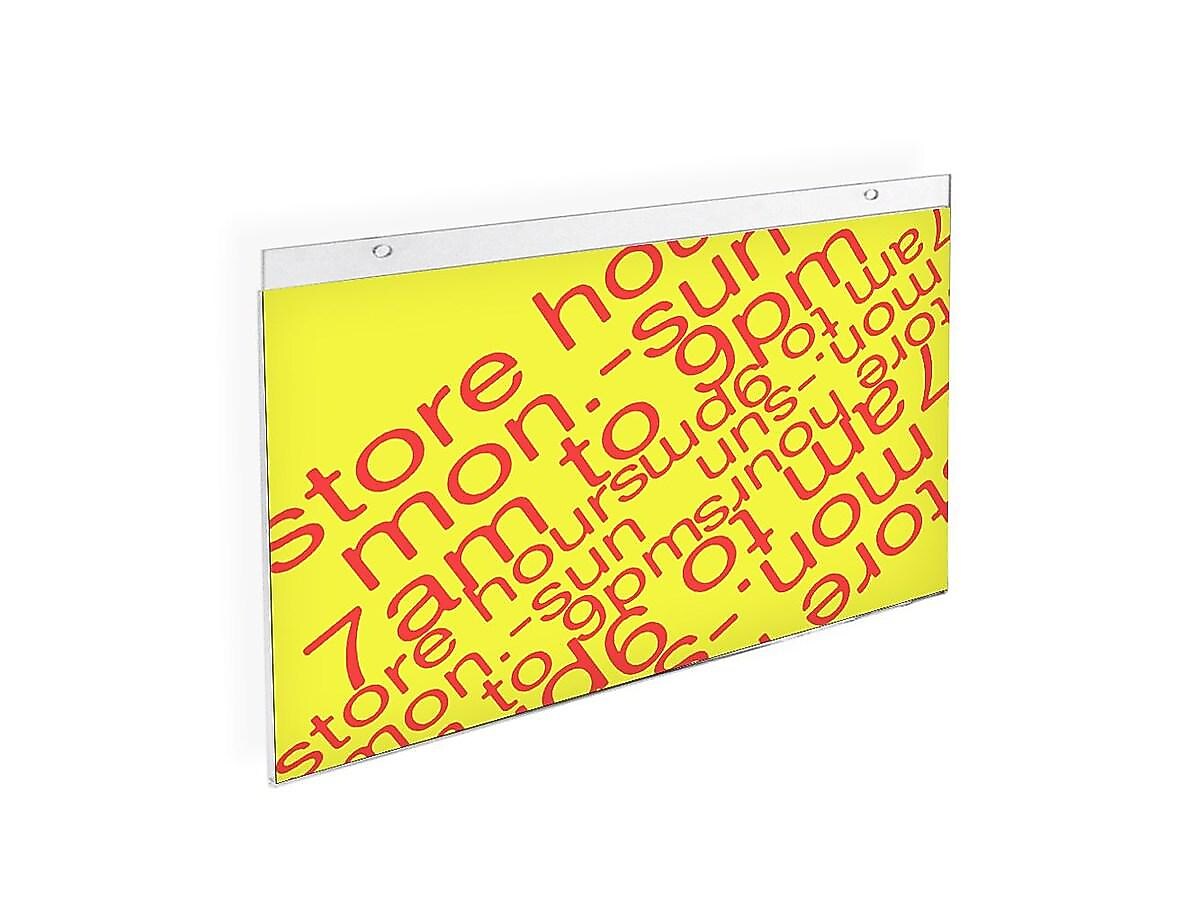 Azar Sign Holder, 17" x 11.75", Horizontal, Wall Mounted, Clear, Acrylic, 10/Pack (162709)