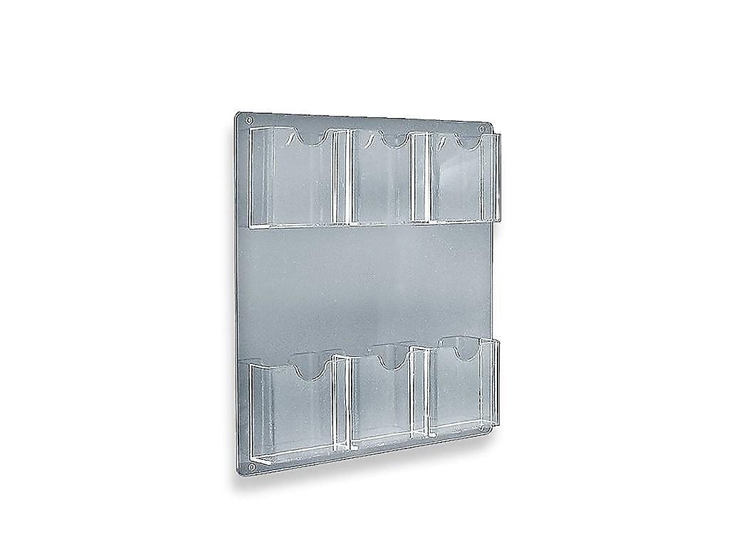 Azar Brochure Holder, 14.75" x 16.25", Vertical, Wall Mounted, Clear, Acrylic, 2/Pack (252066)