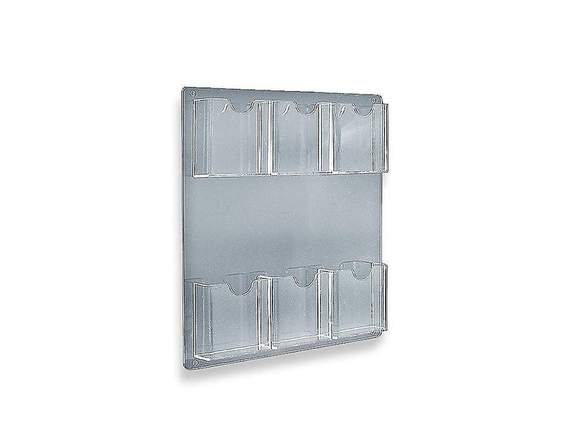 Azar Brochure Holder, 14.75" x 16.25", Vertical, Wall Mounted, Clear, Acrylic, 2/Pack (252066)