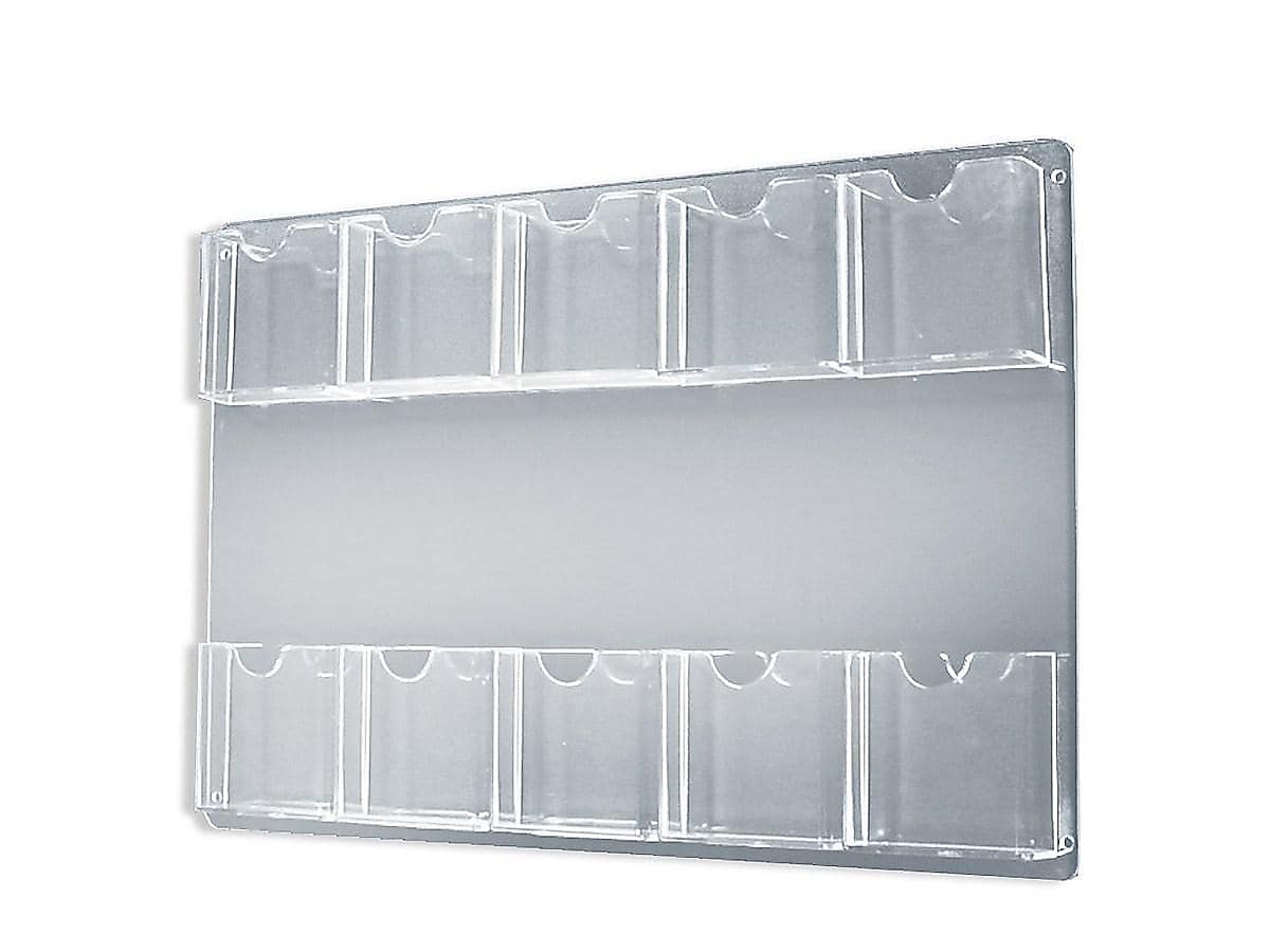Azar Brochure Holder, 23.75" x 15.75", Vertical, Wall Mounted, Clear, Acrylic, 2/Pack (252069)