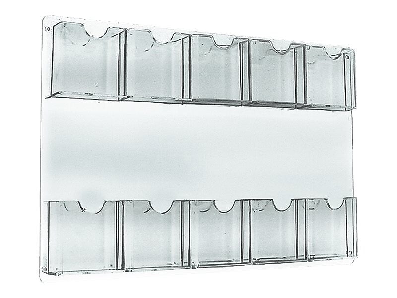 Azar Brochure Holder, 23.75" x 15.75", Vertical, Wall Mounted, Clear, Acrylic, 2/Pack (252069)