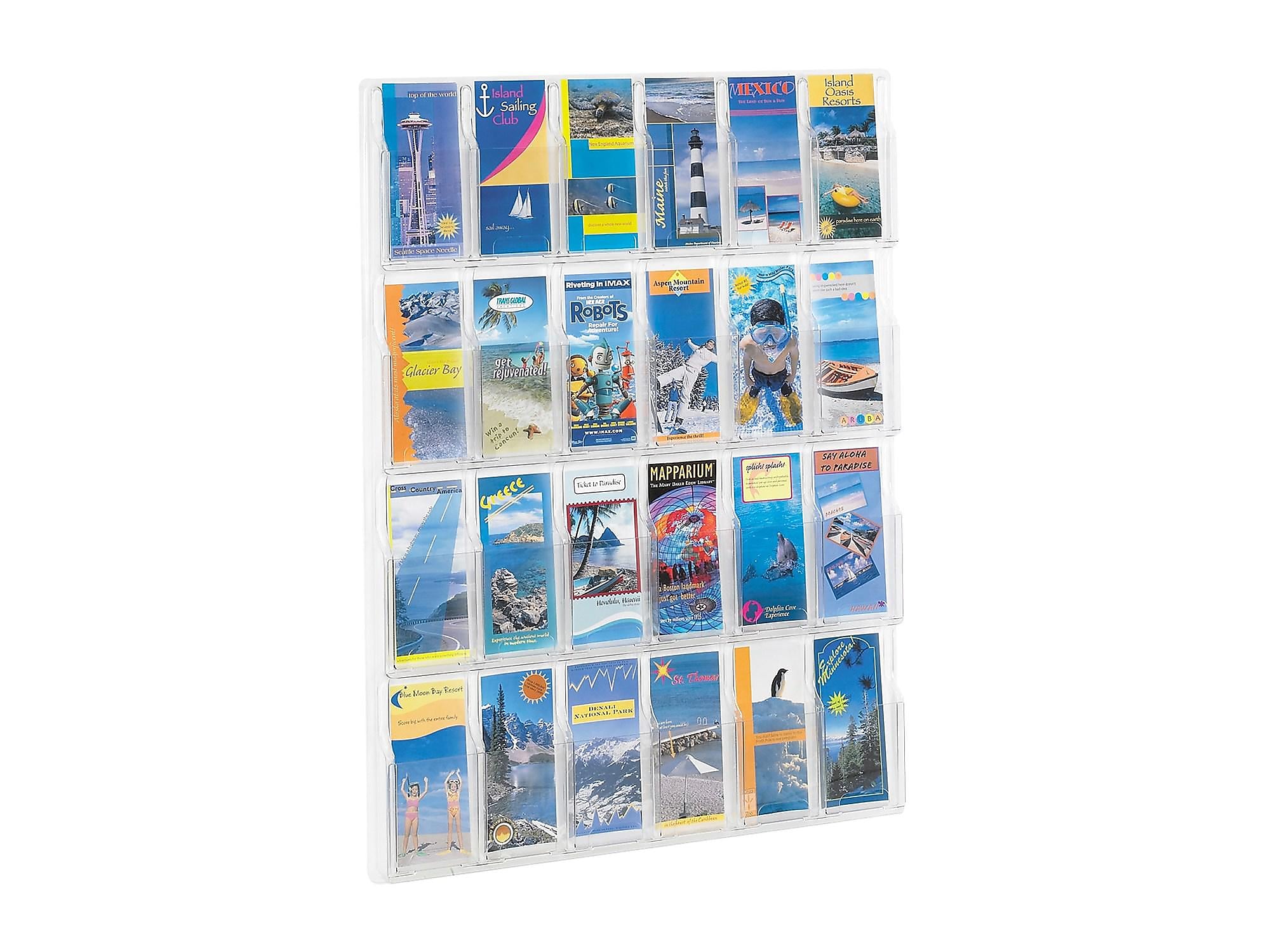 Safco Brochure Holder, 41" x 30", Clear Plastic (5601CL)