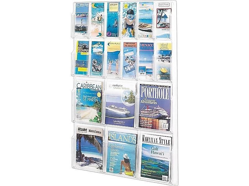 Safco Magazine Holder, 45" x 30", Clear Plastic (5600CL)