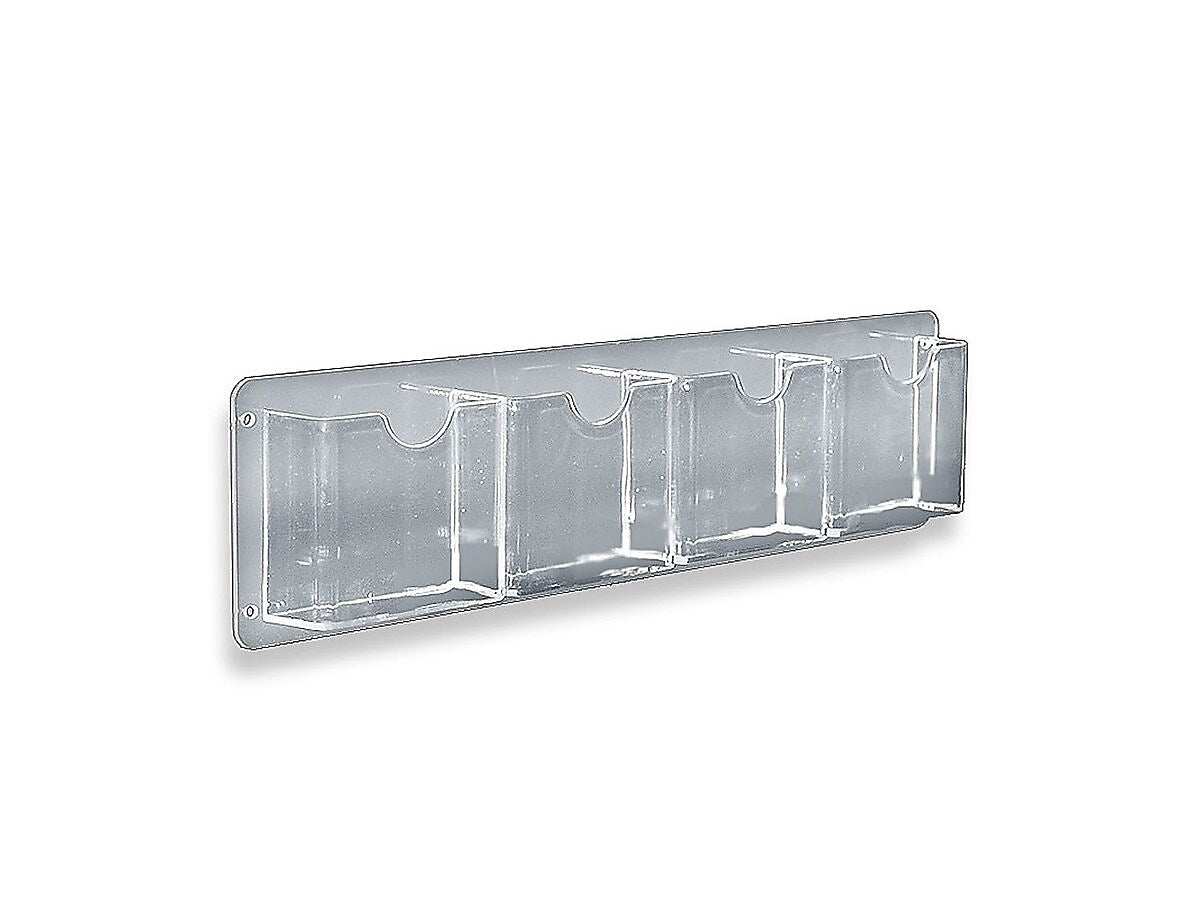 Azar Brochure Holder, 19.5" x 5.5", Horizontal, Wall Mounted, Clear, Acrylic, 2/Pack (252064)