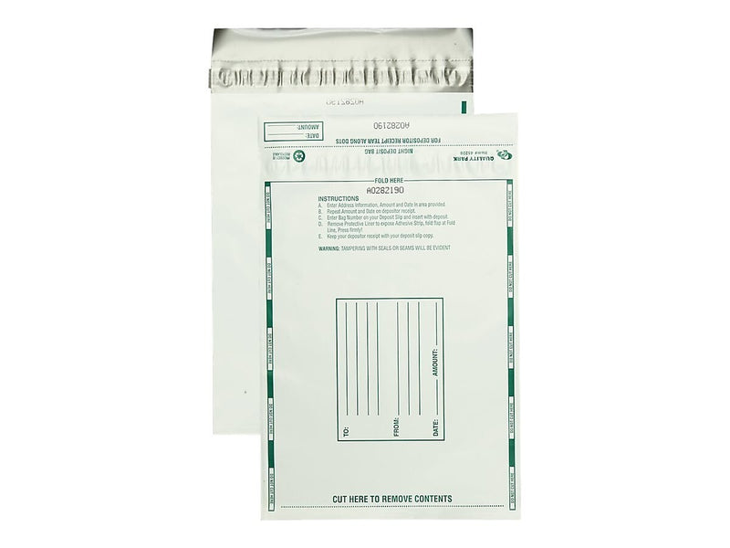 Quality Park Night Redi-Strip Deposit Bags, Opaque 100/Box (45228)