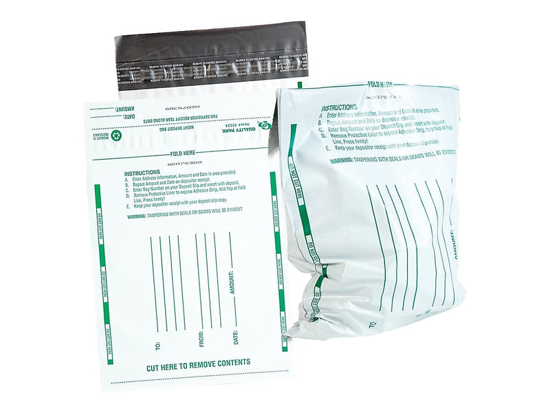 Quality Park Night Deposit Bags, Opaque White, 100/Box (QUA45224)