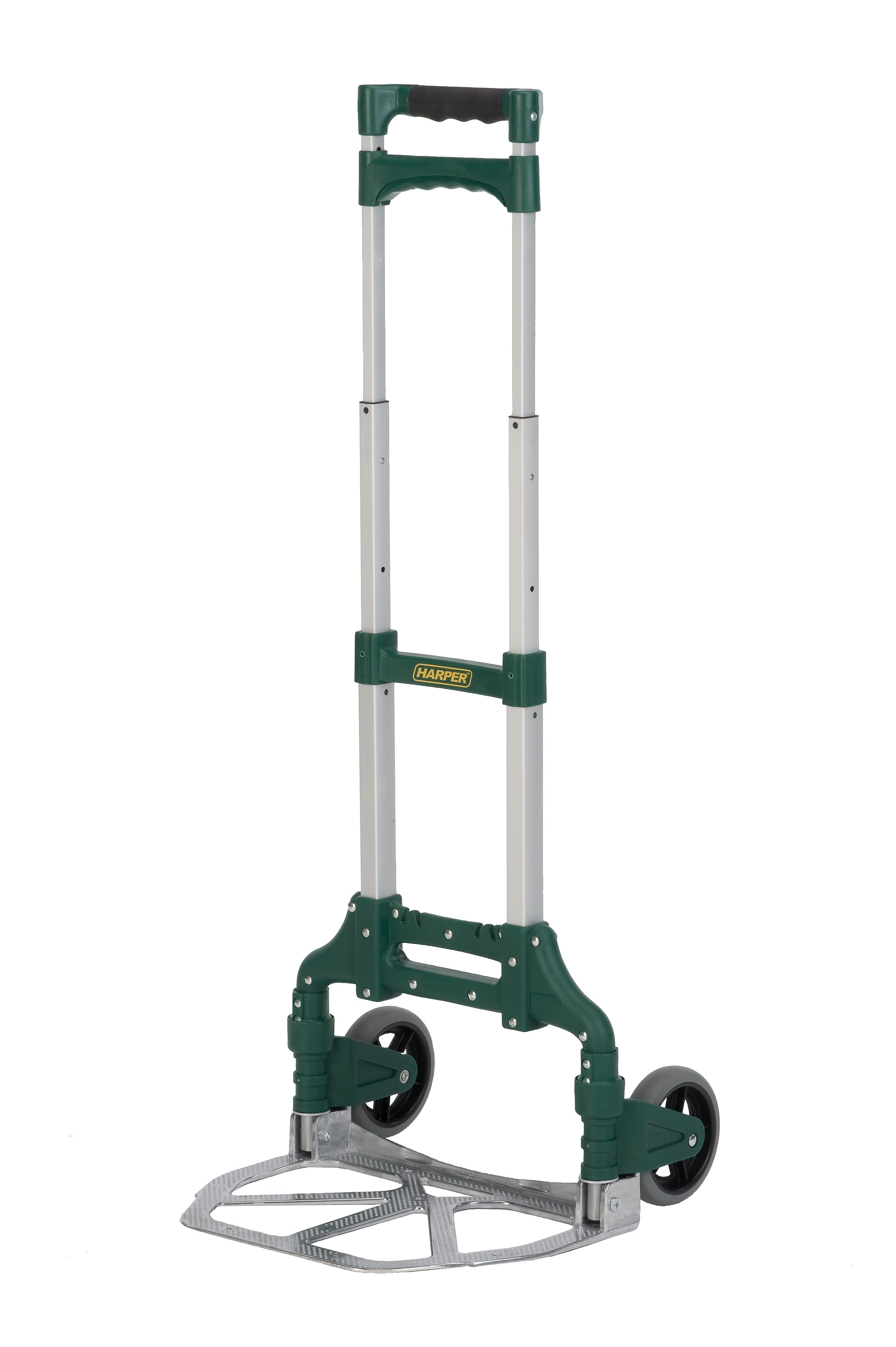 Harper Trucks Folding Hand Truck, 175 Lb. Capacity, Silver/Green (HMC5T-S)