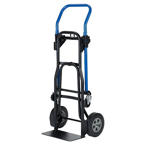Harper Trucks 3-in-1 Quick Change Convertible Hand Truck, 500 lb. Capacity, Black/Blue (JDCJ8523EN)