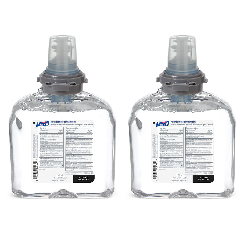PURELL Advanced 70% Alcohol Foaming Hand Sanitizer Refill for TFX Dispenser, 1200 mL., 2/Carton (5392-02)