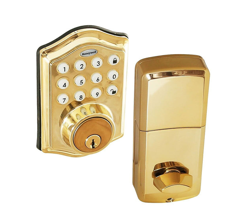 Honeywell Electronic Deadbolt, Polished Brass (8712009)