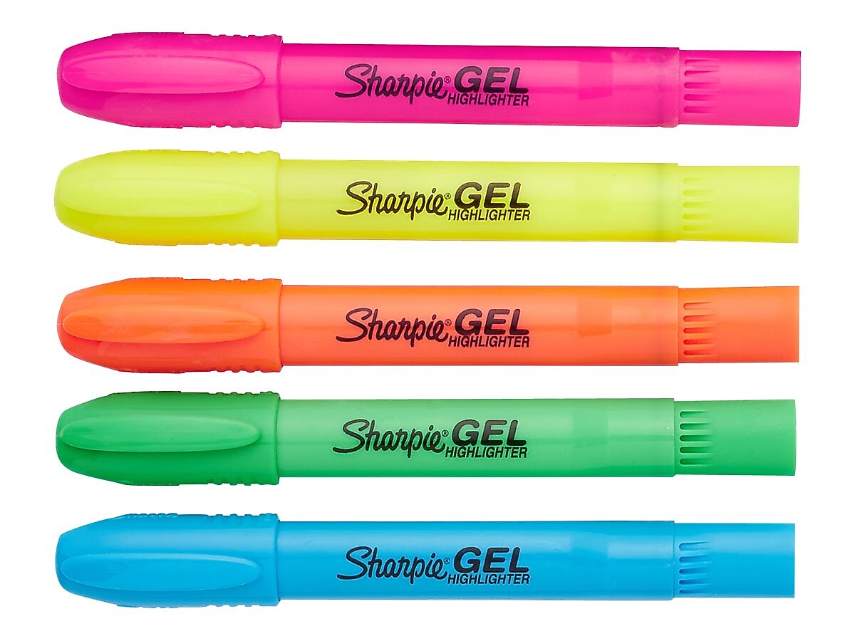 Sharpie Gel Stick Highlighter, Bullet Tip, Assorted, 5/Pack (1803277)