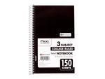 Mead Spiral 3-Subject Notebooks, 5.5" x 9.5", College Ruled, 150 Sheets, Assorted Colors (06900)