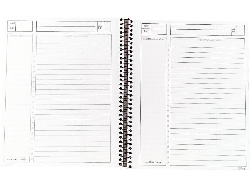 TOPS Jen Action Planner 1-Subject Notebook, 6.73" x 8.5", Project Ruled, 100 Sheets (63828)