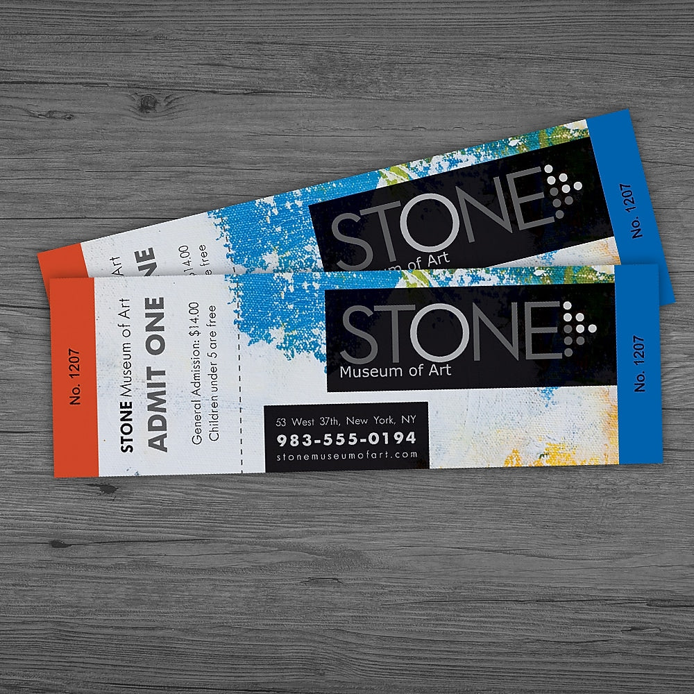 Event Tickets, 6-1/2" x 2-1/8", Qty 250