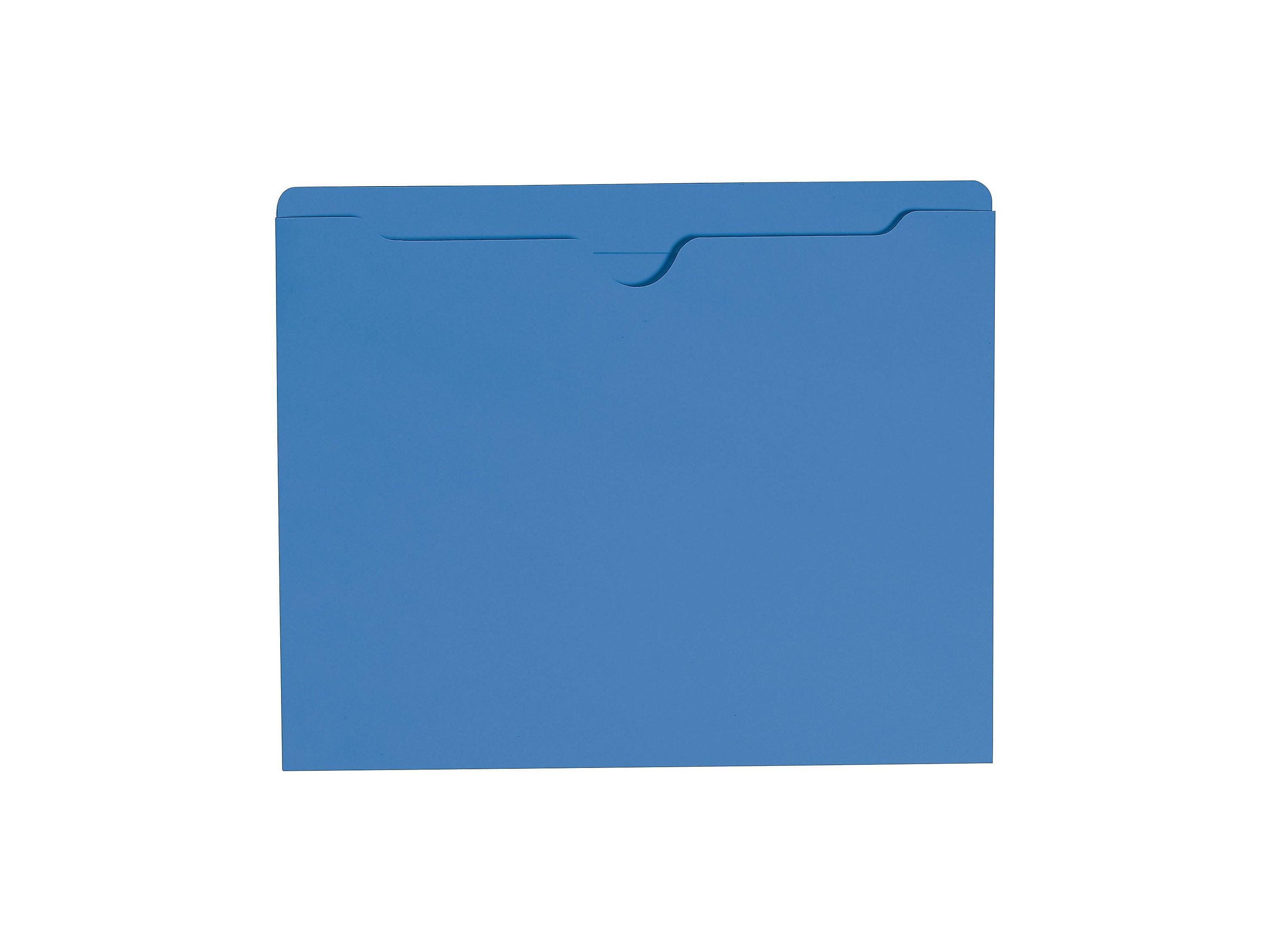 Smead Paper Stock File Jackets, Reinforced Straight Cut Tab, Letter Size, Blue, 100/Box (75502)