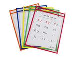 C-Line 9" x 12" Reusable Dry Erase Pockets, Assorted Colors, 10/Pack (CLI40610)