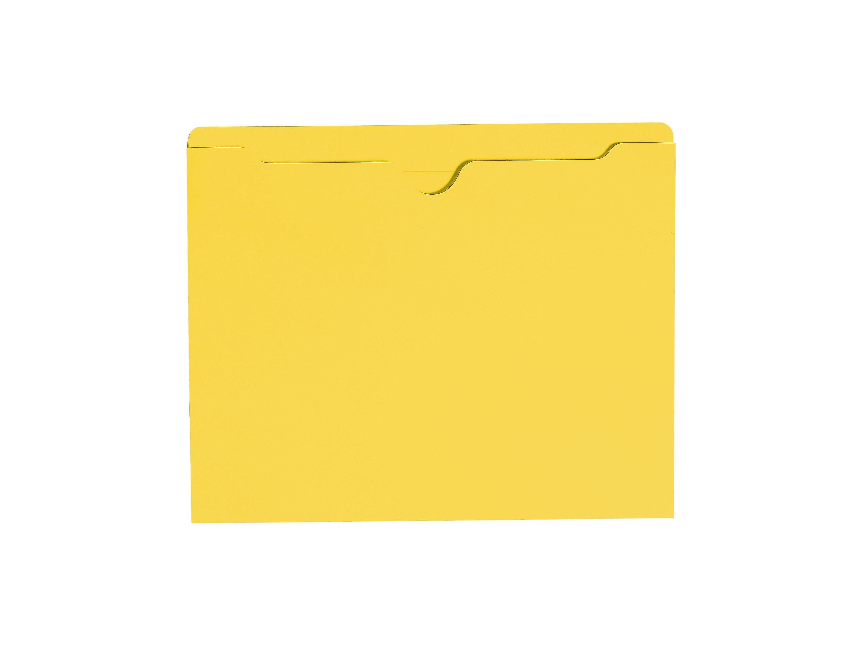 Smead Reinforced File Jackets, Reinforced Straight Cut Tab, Letter Size, Yellow, 100/Box (75511)