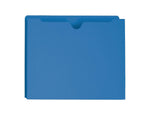 Smead Paper Stock File Jackets, Reinforced Straight Cut Tab, 2" Expansion, Letter Size, Blue, 50/Box (75562)