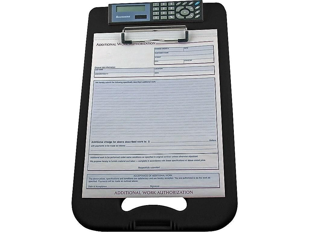 Saunders DeskMate II Plastic Storage Clipboard, Black (00534)
