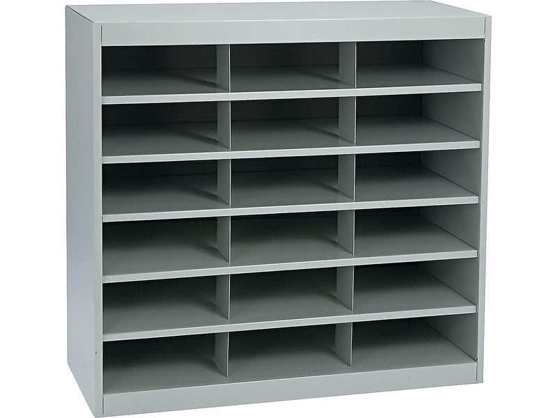 Safco E-Z Stor® 18-Compartment Project Sorters, 37.5" x 36.5", Gray (9264GR)