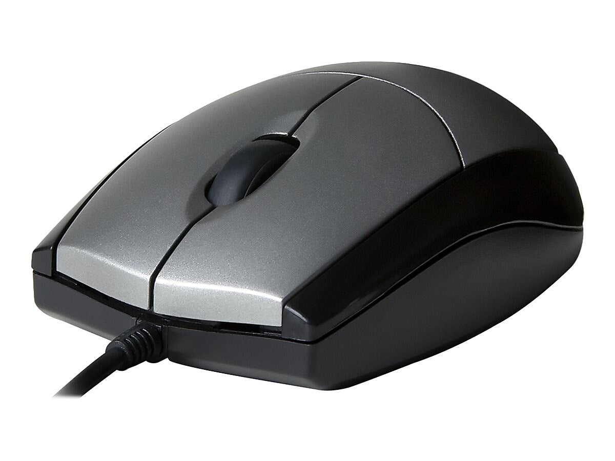 V7 Ambidextrous Optical USB Mouse, Black/Silver (MV3000010-5NC)
