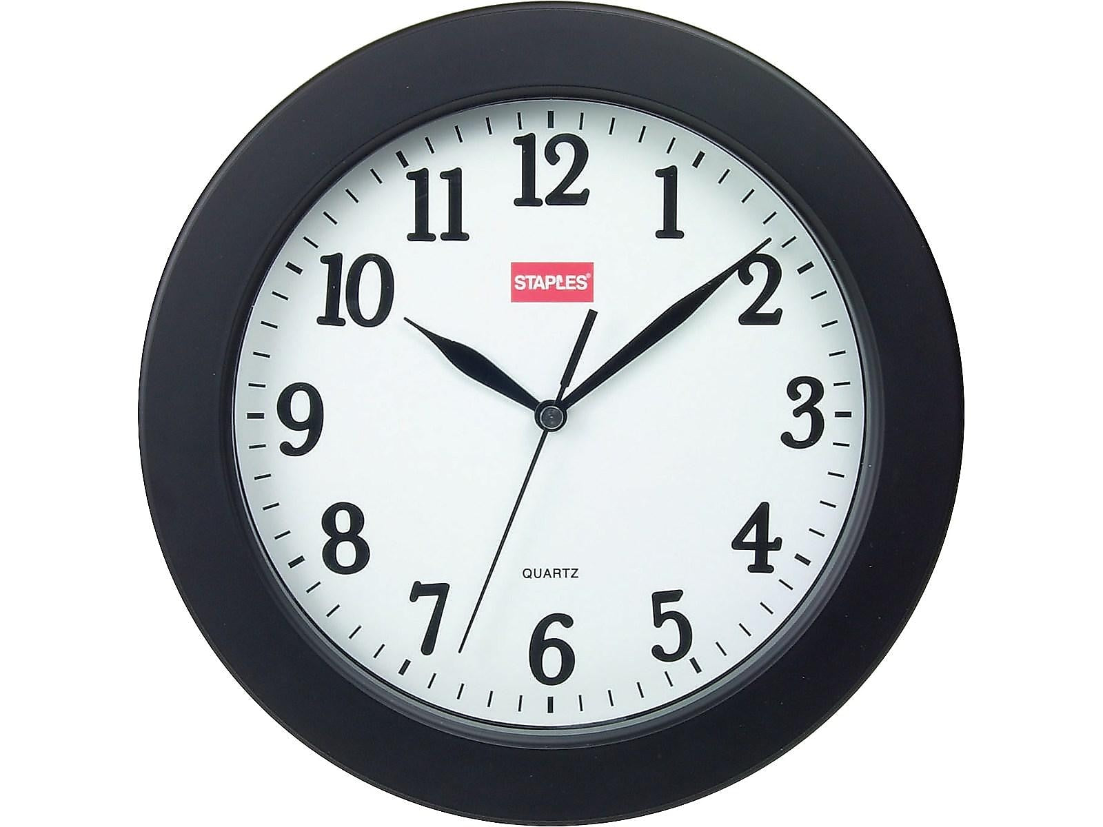 Staples Wall Clock, Plastic, 10" Diameter (32436)