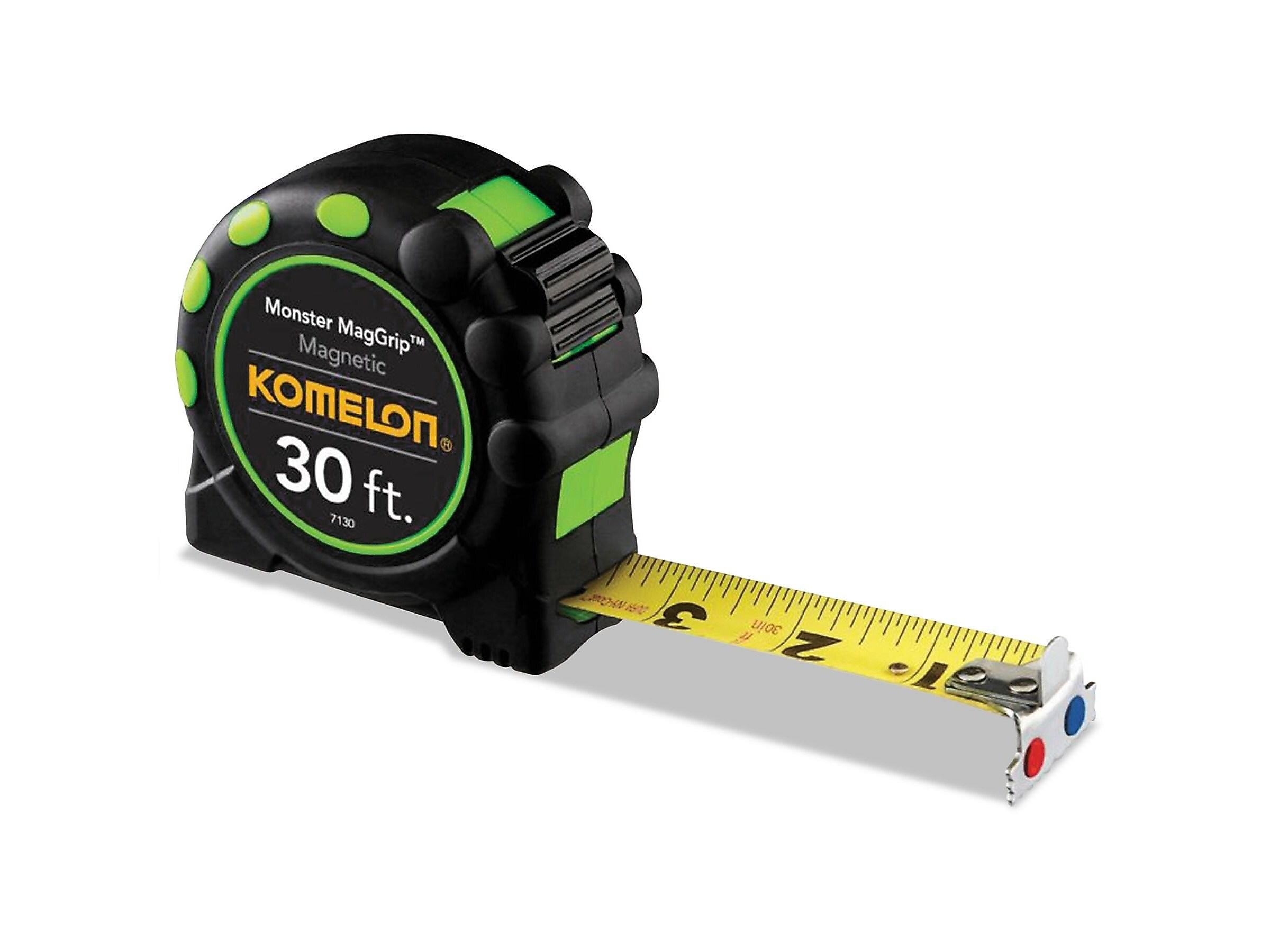 Komelon Monster MagGrip 30' Tape Measure, Nylon Coated Steel (7130)