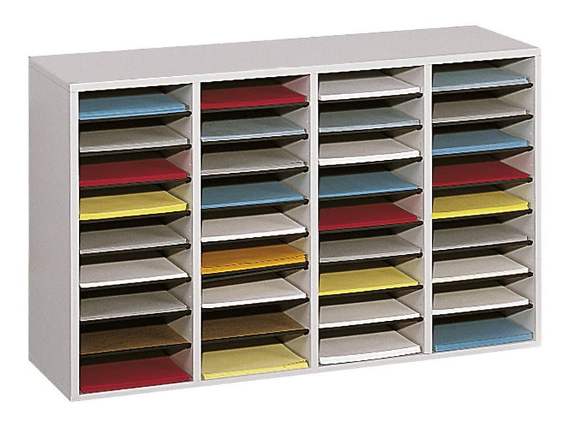 Safco 36-Compartment Literature Organizers, 39.25" x 24", Gray (9424GR)