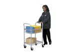 Safco 2-Shelf Metal Mobile Mail Cart with Swivel Wheels, Gray (5235GR)