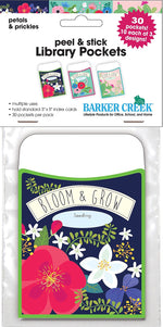 Barker Creek Petals & Prickles Peel & Stick Library Pockets, 5.125" x 3.5", 30/Pack (BC120/Pack6)