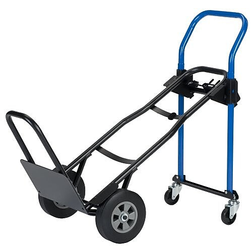 Harper Trucks 3-in-1 Quick Change Convertible Hand Truck, 500 lb. Capacity, Black/Blue (JDCJ8523EN)