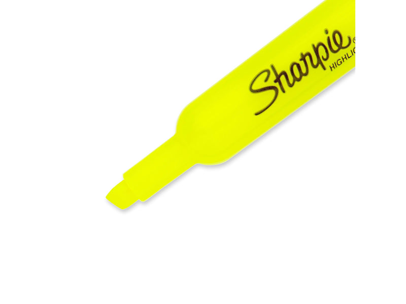Sharpie Tank Highlighter, Chisel Tip, Fluorescent Yellow, Dozen (25025)
